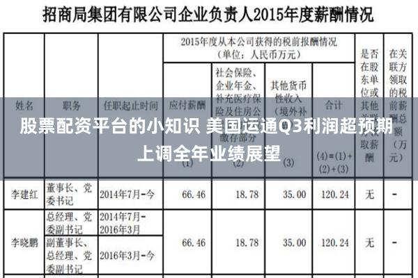 股票配资平台的小知识 美国运通Q3利润超预期 上调全年业绩展望