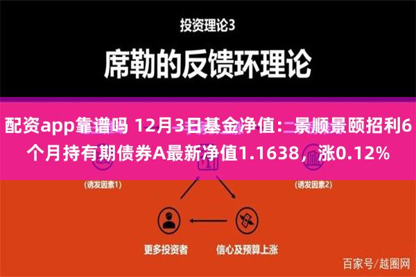 配资app靠谱吗 12月3日基金净值：景顺景颐招利6个月持有期债券A最新净值1.1638，涨0.12%